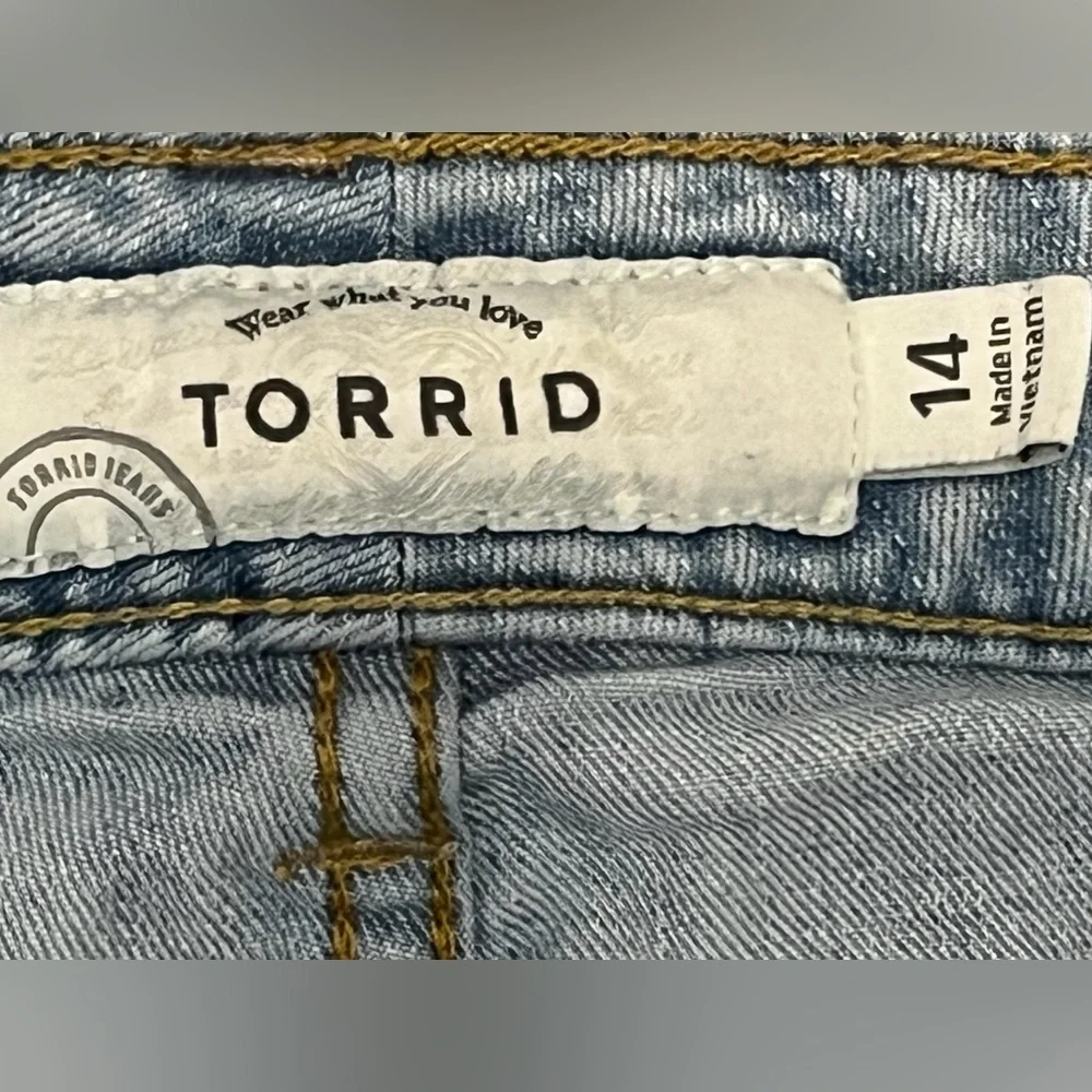 Torrid Blue Distressed Jean Shorts